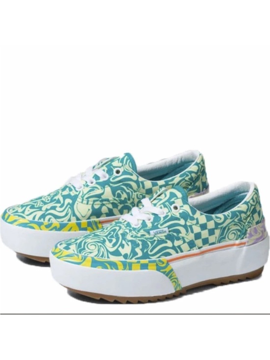 Vans Shoes - VANS Era Stacked/Platform Sneaker In Wavy Daze Tile Blue Size 6.5 Like New!